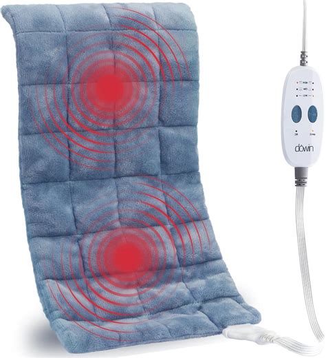 Weighted Heating Pad with 2 Massager,Large Vibrating Heating Pads for for Back &Neck Pain Cramps ...