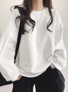 DAZY Solid Drop Shoulder Oversized Tee,Long Sleeve Tops,Fall Clothes ...