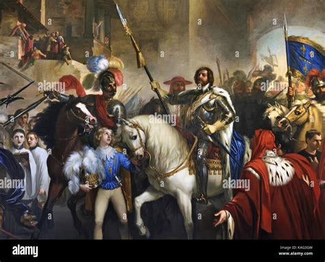 Entrada di Carlo VIII a Firenze by Giuseppe Bezzuoli -the entrance of ...