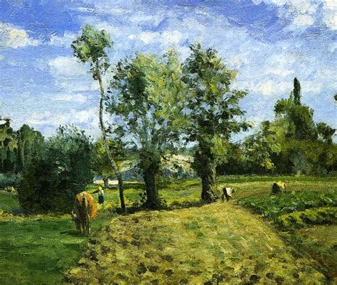 Spring Morning, Pontoise (1874) by Camille Pissarro - Artchive