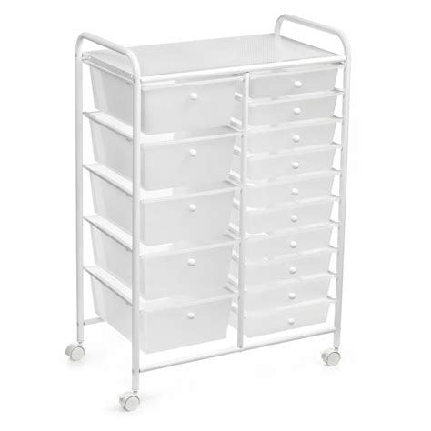 15-Drawer Rolling Cart by Simply Tidy®, Color: White | Michaels