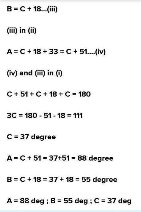 3 pointsQ9. In a AABC, if ZA - ZB = 33° and B - C = 18° find themeasure ...