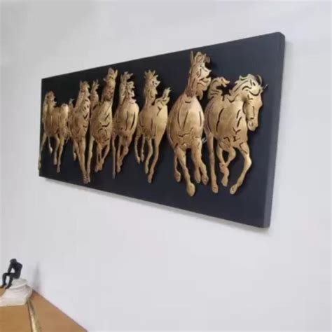 Buy 7 Running Horses LED Metal Wall Art Frame - Exclusive Decor