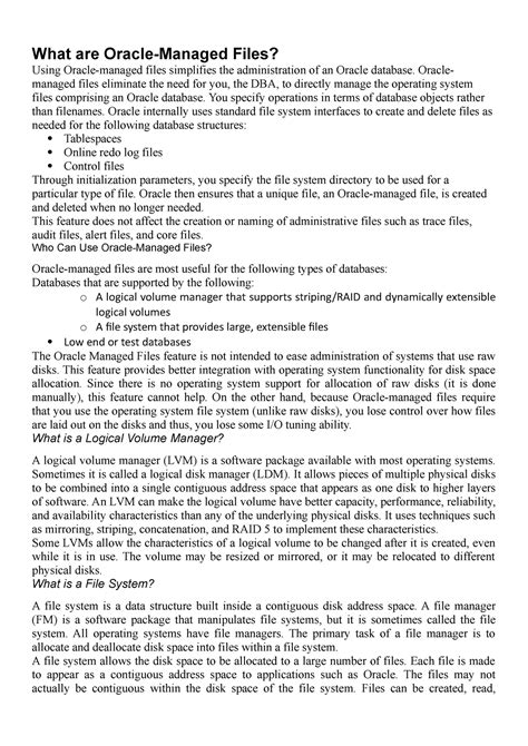 New Microsoft Word Document - What are Oracle-Managed Files? Using ...