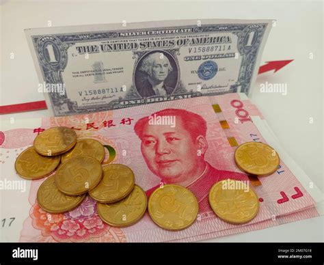 SUQIAN, CHINA - DECEMBER 5, 2022 - Financial illustration: RMB/US ...