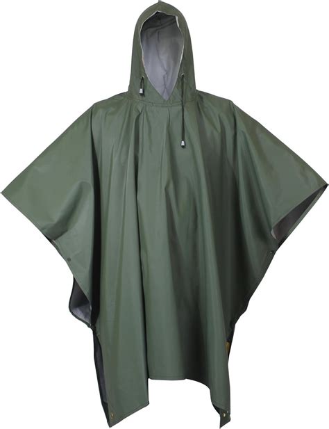 Amazon.com: Rothco Rubberized Rainwear Poncho, Mens Rain Poncho, One ...