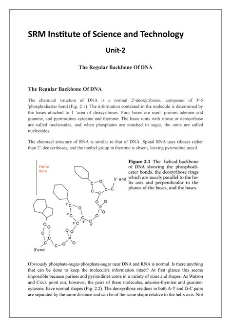 The Regular Backbone Of DNA - SRM Institute of Science and Technology ...