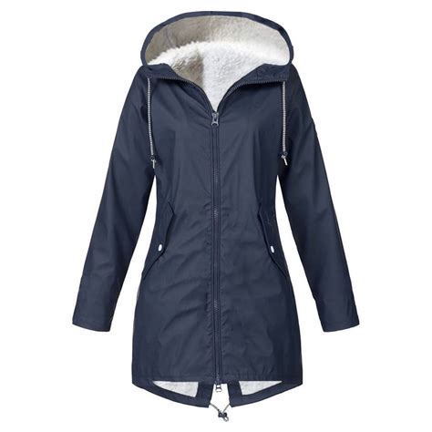 Coat for Women Womens Lined Rain Jackets Waterproof Long Rain Coats for ...