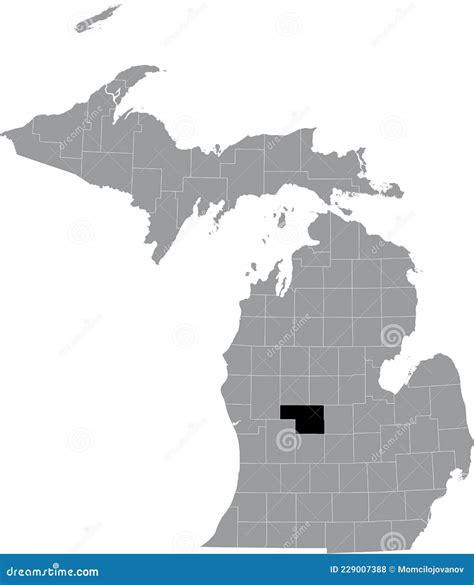 Location Map of the Montcalm County of Michigan, USA Stock Vector ...