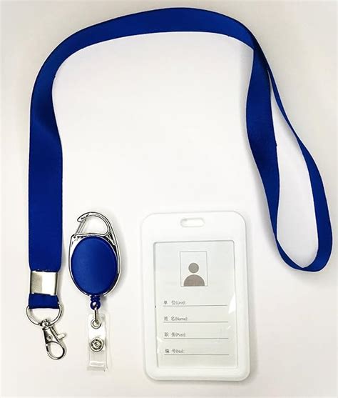 Akan Vertical Double Side Visible Plastic Box Id Card Holder with Blue ...