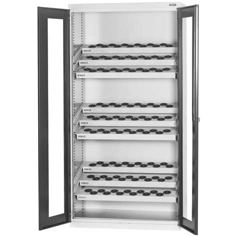 CNC cabinet complete with tool sockets, with viewing window swing doors ...