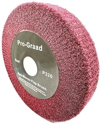 Pro-Graad 6” x 1” Red 320 Grit Non-Woven Bench Grinder Polishing ...