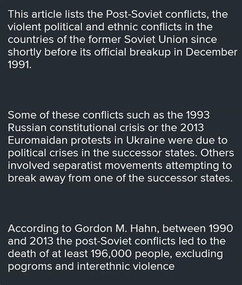 Any three example to show that most of former Soviet Union republics ...