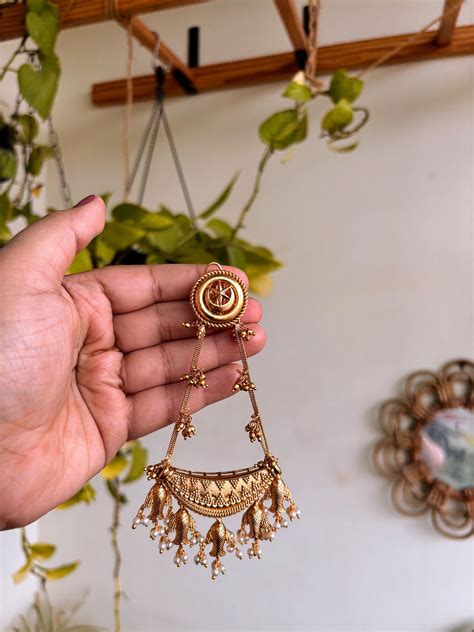 Brass Statement Chandbaali - P0443 | PetalsbySwathi