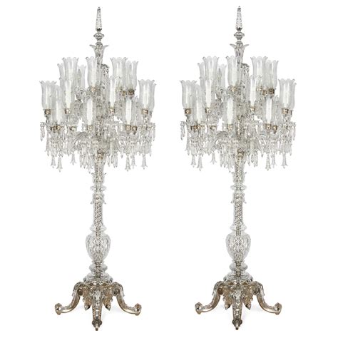 Magnificent Baccarat crystal floor standing candelabra | Mayfair Gallery