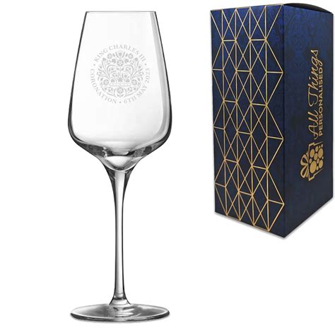 Buy Engraved Commemorative Coronation of The King Red Wine Glass ...