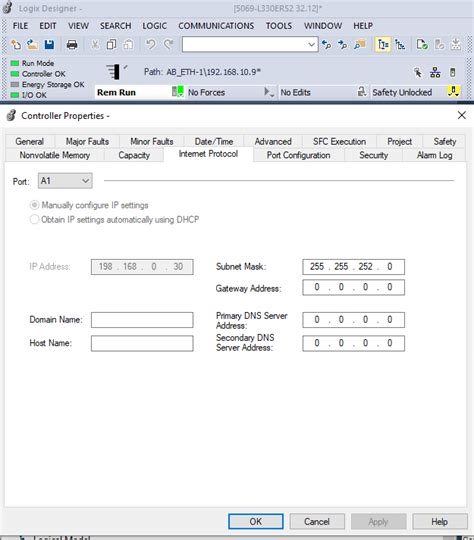 Image result for Set CompactLogix IP Address
