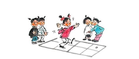 儿童游戏跳格子,儿童跳格子图片,跳房子游戏_大山谷图库