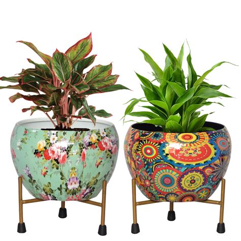 Lio Metal Pot with Stand (Set of 2) – Ecofynd