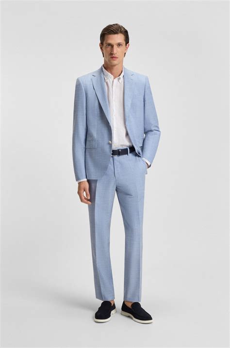 BOSS - Regular-fit button-down shirt in linen - White