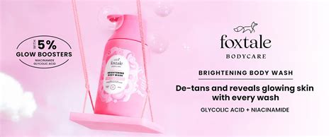 Foxtale De-Tan Brightening Body Wash | Glycolic Acid & Niacinamide for ...