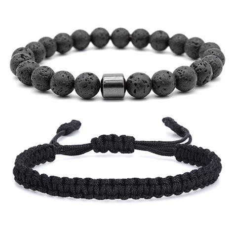 Yellow Chimes Bracelet for Men and Boys | 2 Pcs Combo of Black Nylon ...