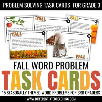 Image result for Fall Word Problem 3rd Grade