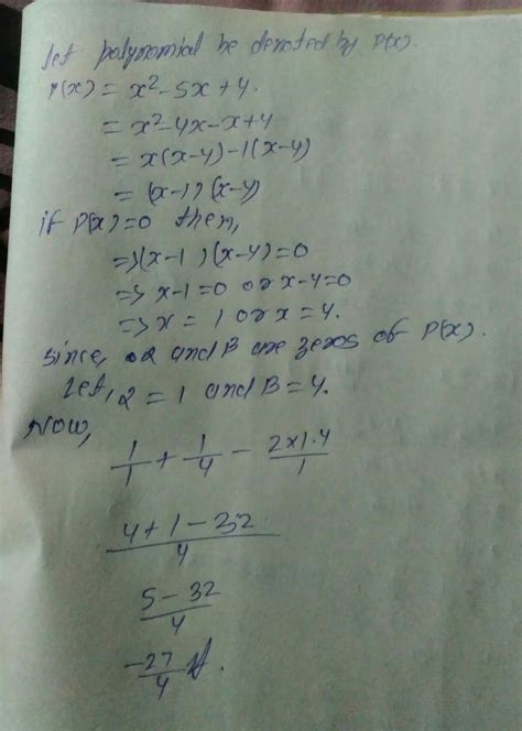[Best Answer] If alpha and beta are the zeroes of x2 - 5x + 4 ,then ...