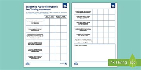 Supporting Pupils with Dyslexia Pre-Training Assessment