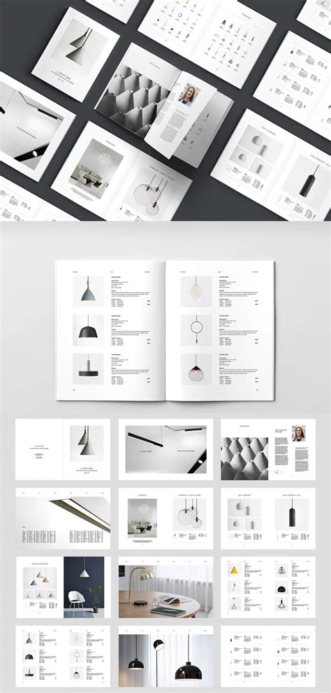 C E N T R E — Lighting Catalog Template InDesign INDD | Catalog design ...