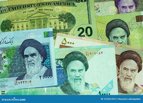 Close-up Iranian Banknote and Currency, Rials, Islamic Republic of Iran ...