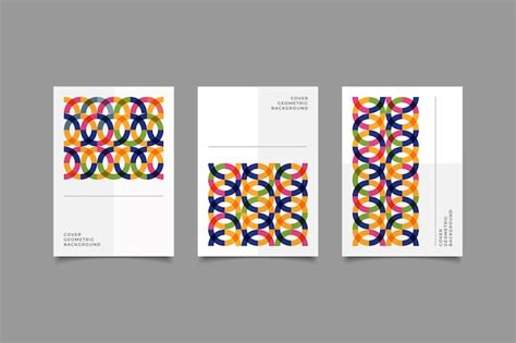 Collezione di copertine retrò a mosaico | Vettore Premium