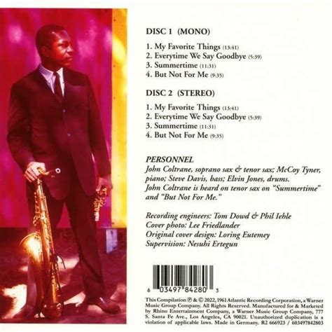John Coltrane - My Favorite Things (60th Anniversary Deluxe Edition ...