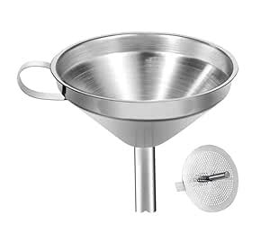 Buy EMERCED 12.5CM 304 Grade Stainless Steel Funnel Food Grade Metal ...