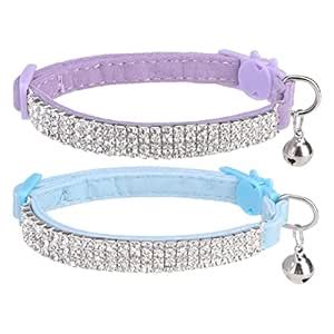 EXPAWLORER Soft Velvet Safe Cat Collars for Girl Cats -2 Pack ...