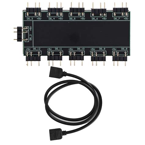 Vikye Computer Fan RGB Hub, PC MOD Motherboard 10 Channel RGB Hub, RGB ...