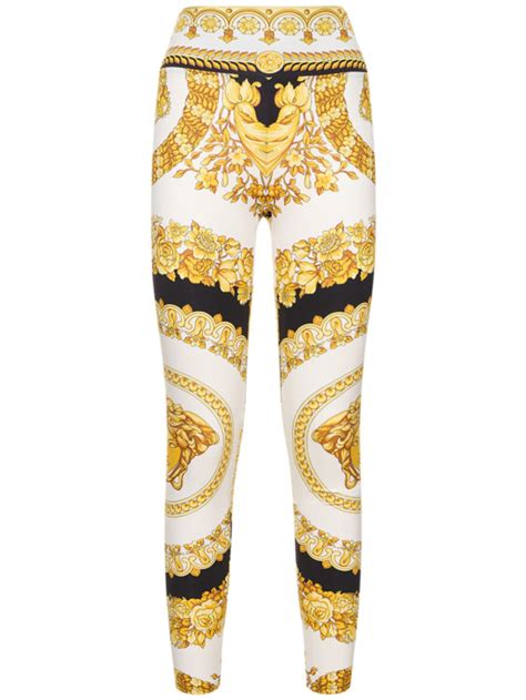 Barocco printed jersey leggings - Versace - Women | Luisaviaroma