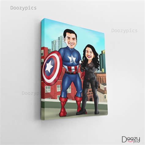 Captain America Couple Caricature Art | Marvel Caricature | Best Couple ...
