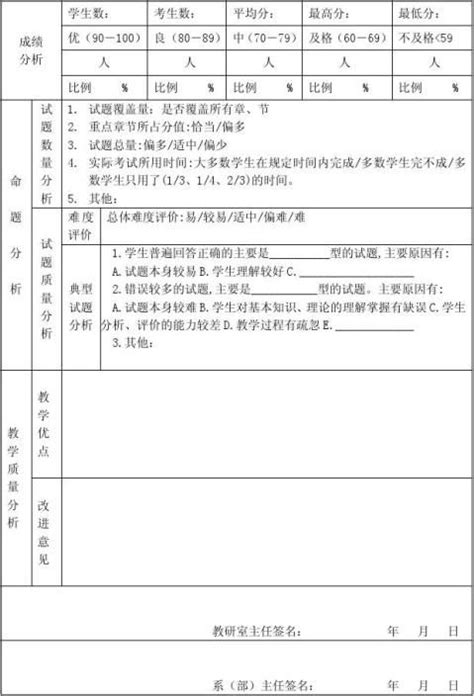 研究生课程教学日志模板