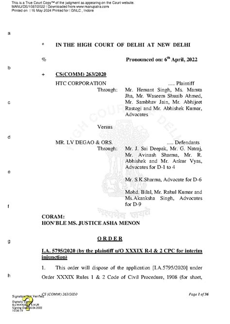 R htc - gdouqbd - * IN THE HIGH COURT OF DELHI AT NEW DELHI ...