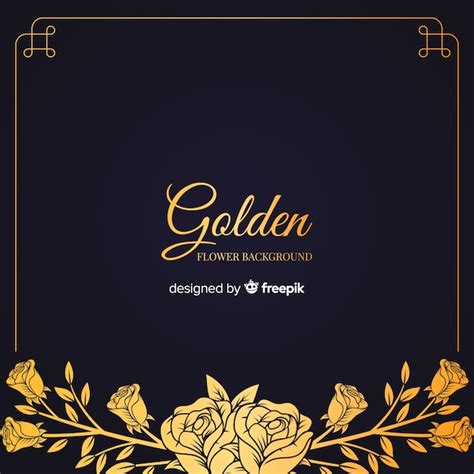 Hand drawn golden floral background | Free Vector