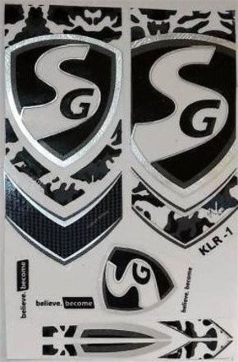 SG DC KLR-1 CRICKET BAT STICKER COMBO (STICKER+ANTI SCUFF SHEET+ GRIP ...