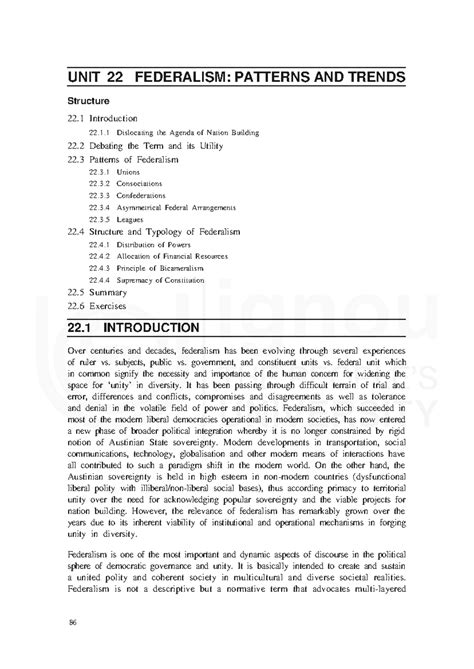 UNIT 22: FEDERALISM - PATTERNS, TRENDS, AND TYPOLOGIES - Studocu