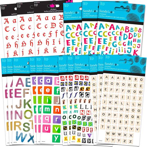 Alphabet Stickers Typewriter Letter Stickers Set Bundle - 18 Pack ...