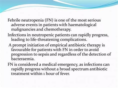 Guidelines of febrile neutropenia | PPTX