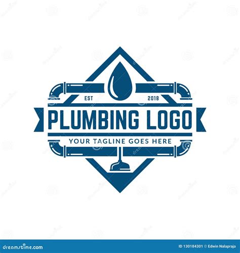 Plumbing Logo Template, Easy To Customize Stock Vector - Illustration of retro, plumb: 130184301