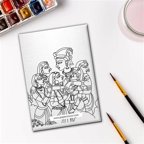 Pre Marked DIY Canvas - Pattachitra Style-5