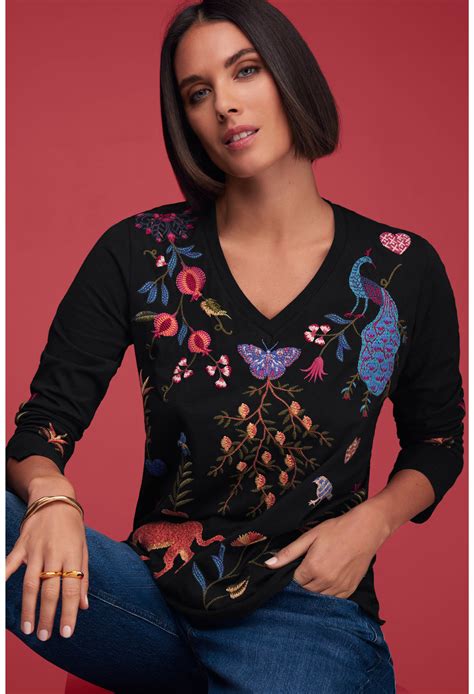 Buy ADELA SLIT SLEEVE TEE | Johnny Was