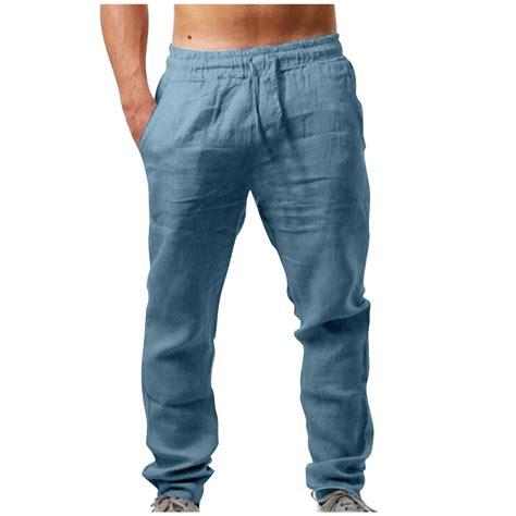 Moxiu Summer Pants Men Linen Cotton Linen Pants Men Casual Loose Fit ...
