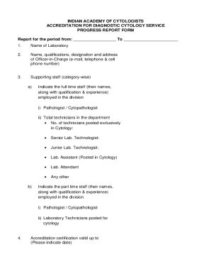 Fillable Online accreditation-for-diagnostic-cytology-service-progress ...